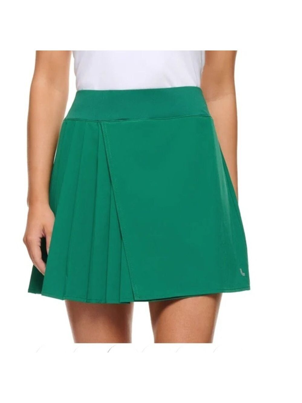 LOLE tennis golf skort emerald green pleated detail 2 ball pockets size large